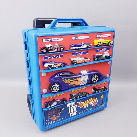 Vintage HOT WHEELS 100-Car, Rolling Storage Case w/ Retractable Handle